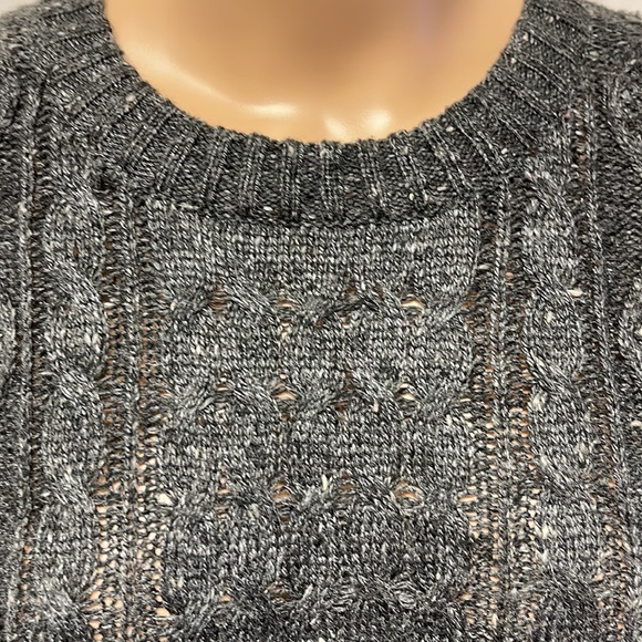 BDG Urban Outfitters Gray Cable Knit Sweater with elbow patches size L - Picture 3 of 15
